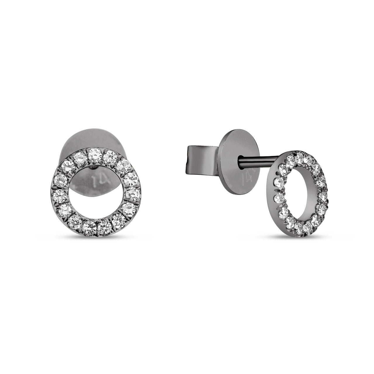 Diamond Open Circle Stud Earring