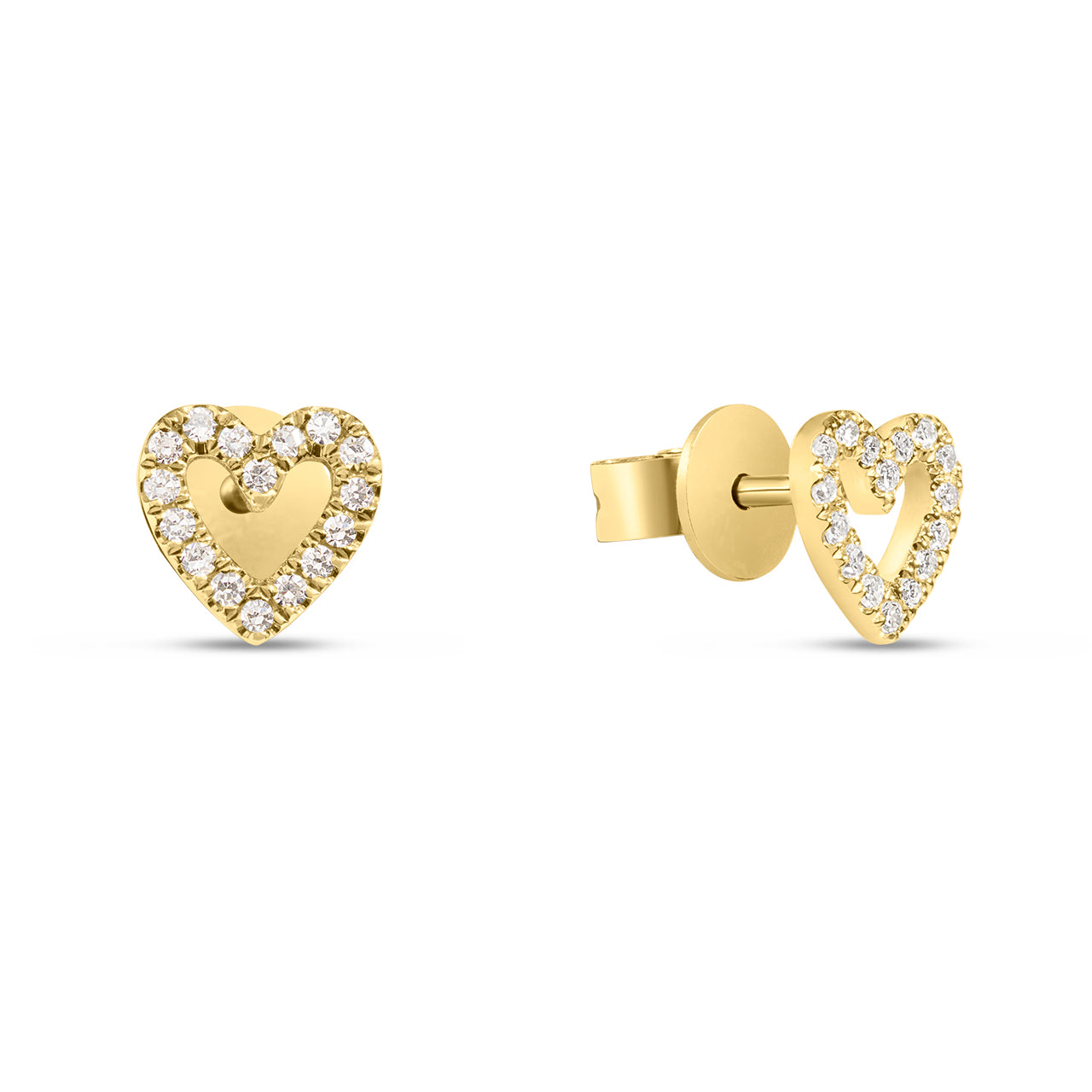Diamond Open Heart Stud Earring
