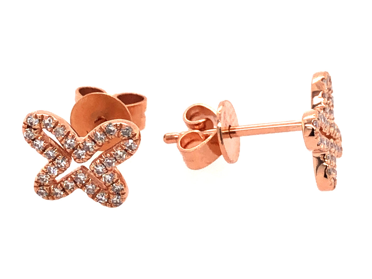 DIAMOND OPEN BUTTERFLY STUD EARRING