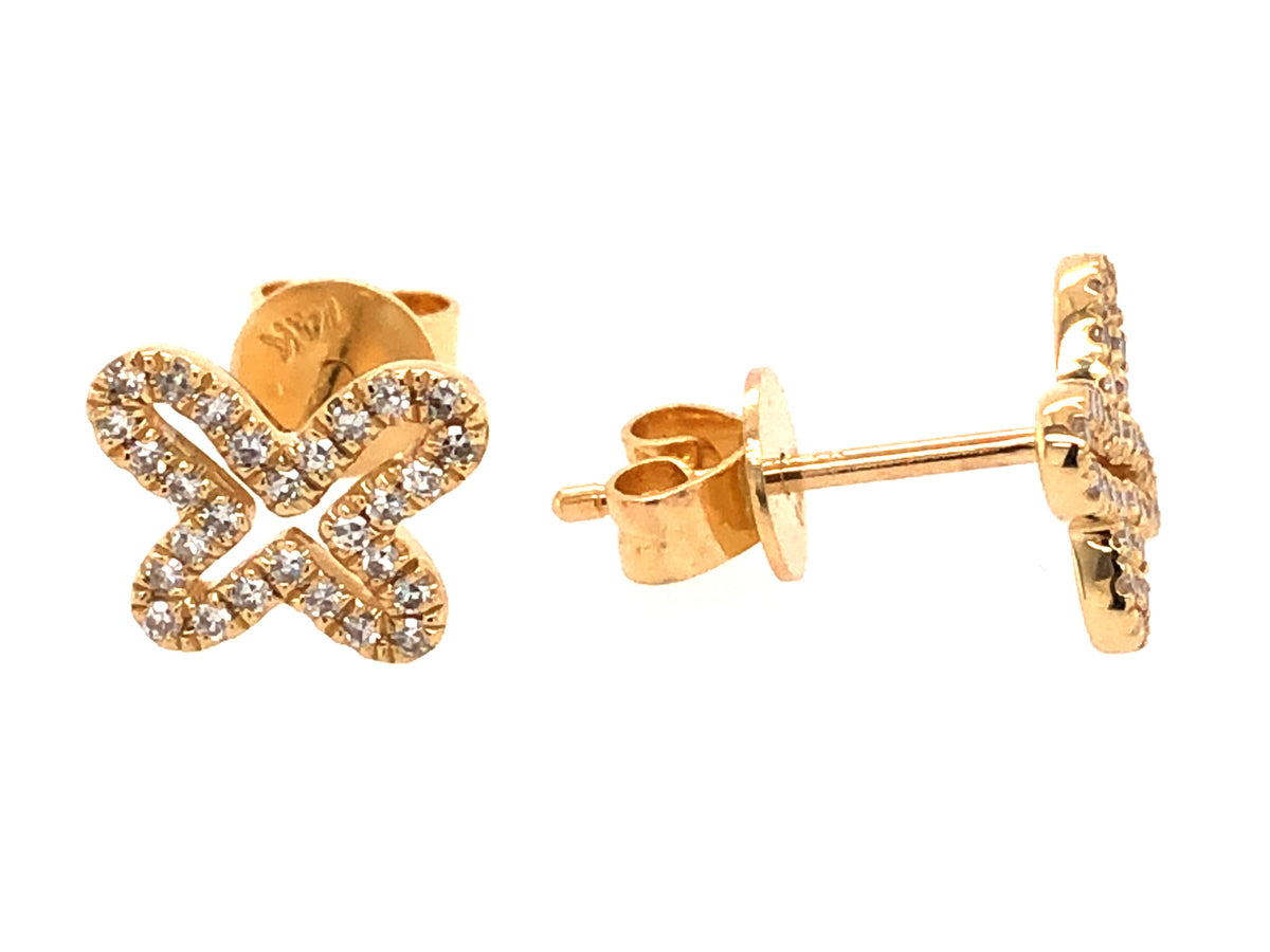 DIAMOND OPEN BUTTERFLY STUD EARRING