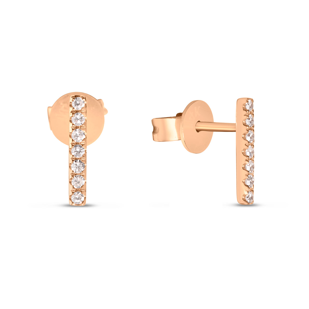 Diamond Slim Bar Stud Earring