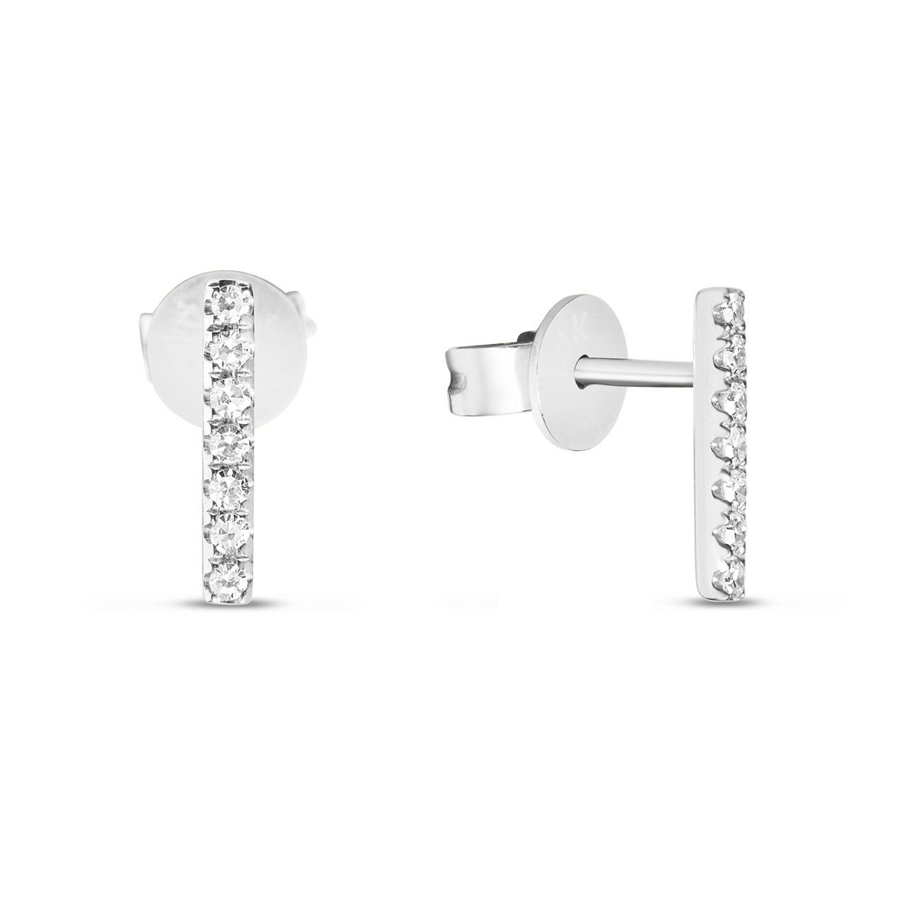 Diamond Slim Bar Stud Earring