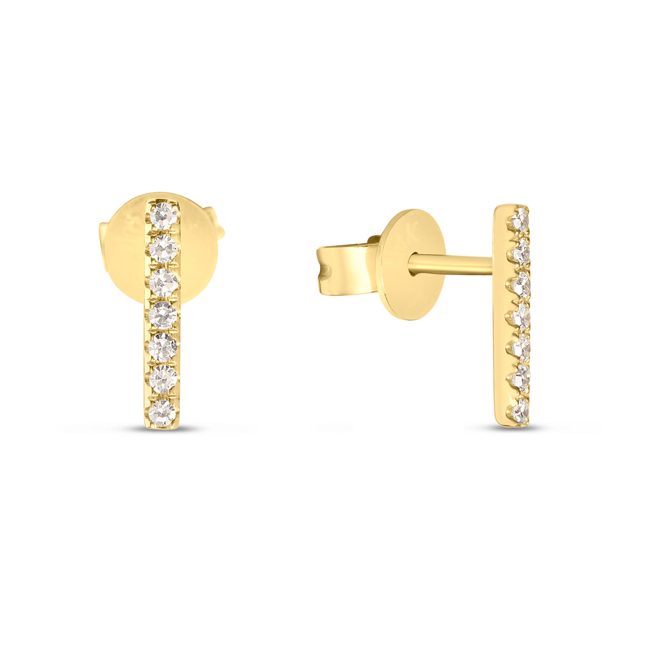 Diamond Slim Bar Stud Earring