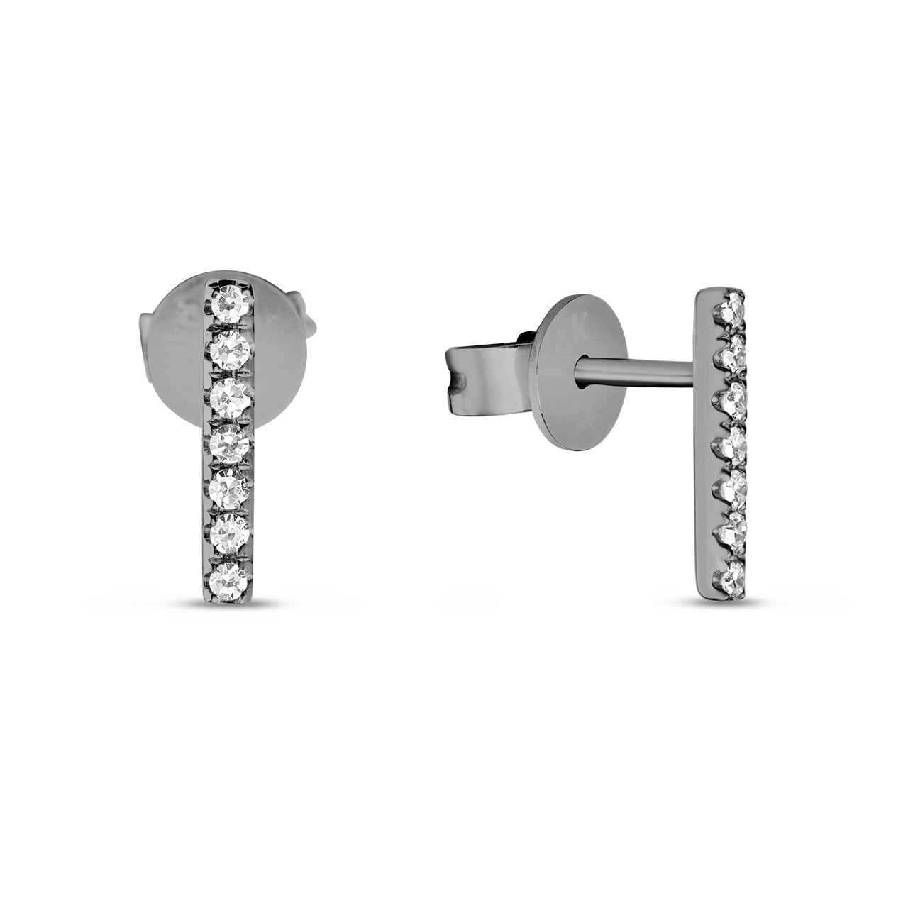 Diamond Slim Bar Stud Earring