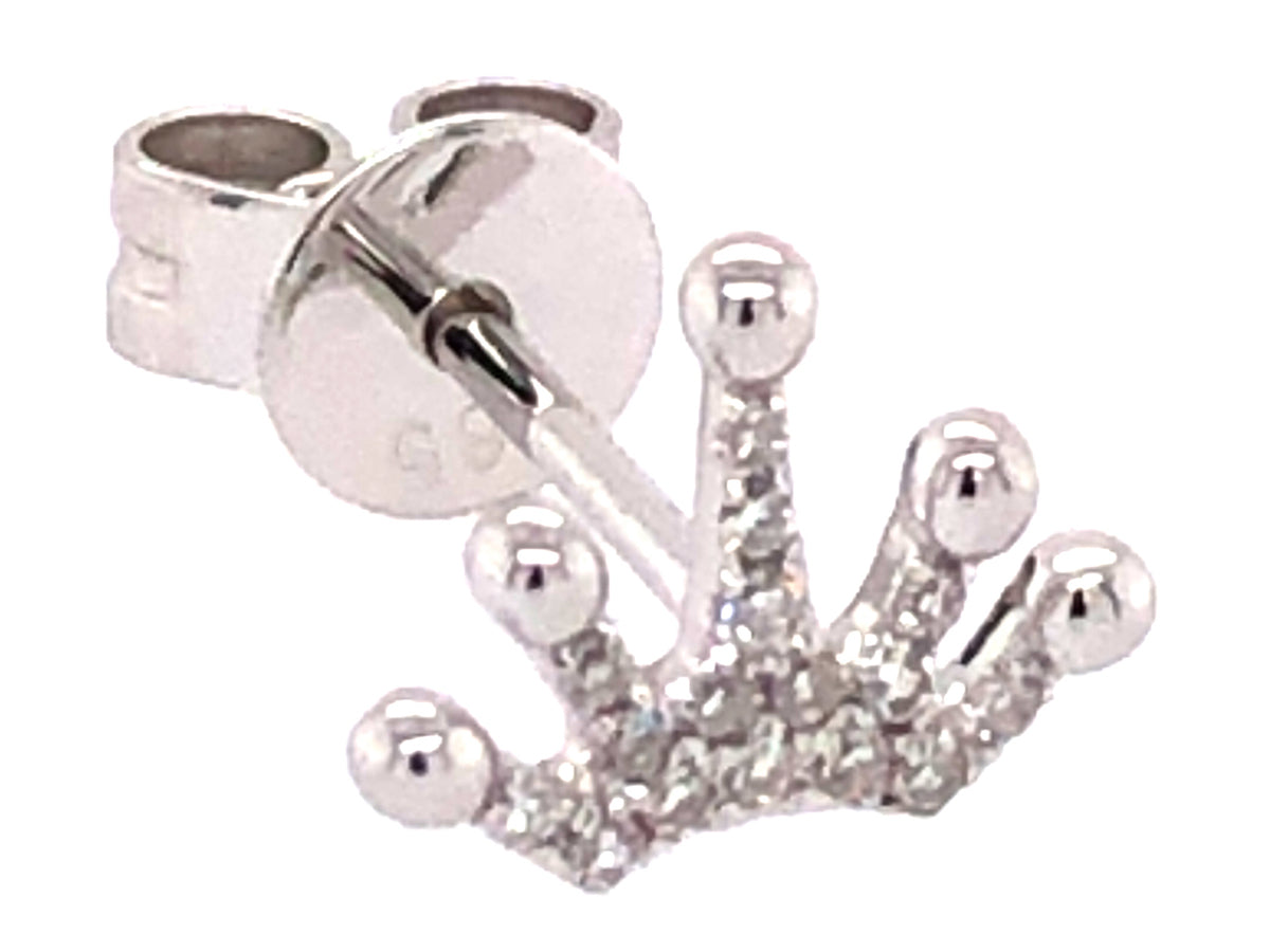 SINGLE DIAMOND CROWN STUD EARRING