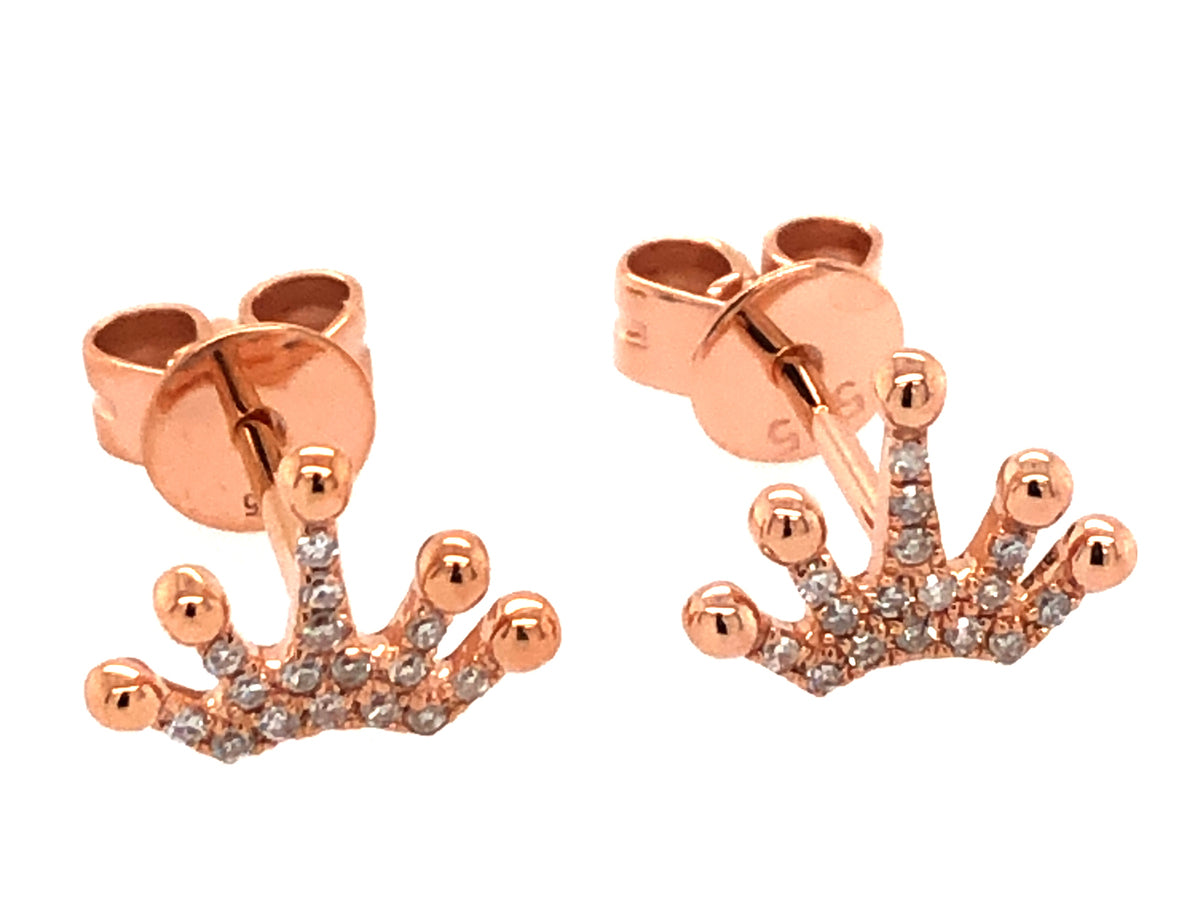 DIAMOND CROWN STUD EARRING