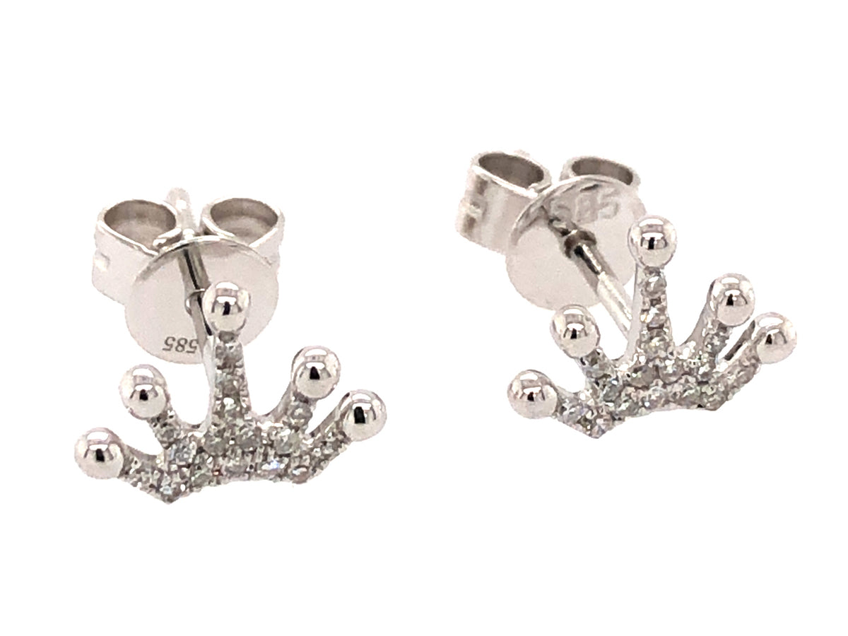 DIAMOND CROWN STUD EARRING