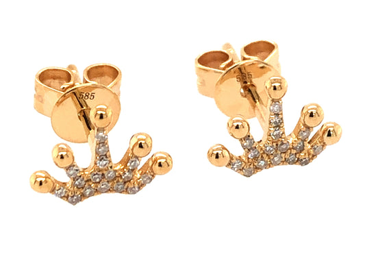 DIAMOND CROWN STUD EARRING