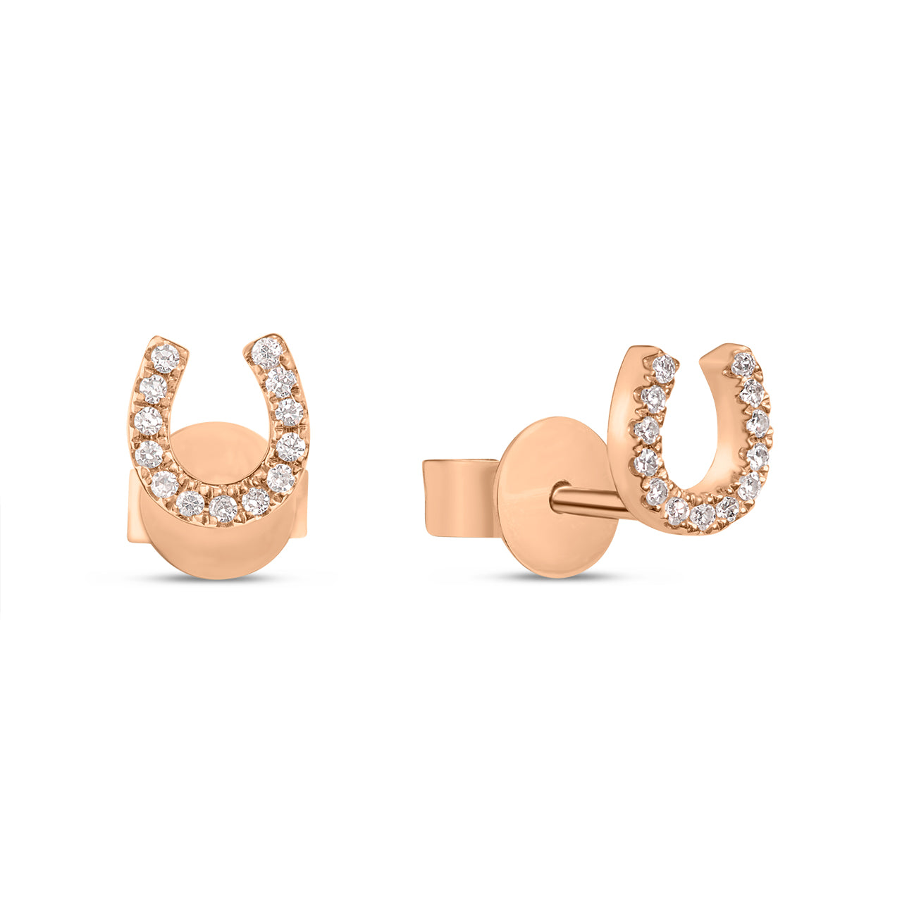Diamond Horseshoe Stud Earring