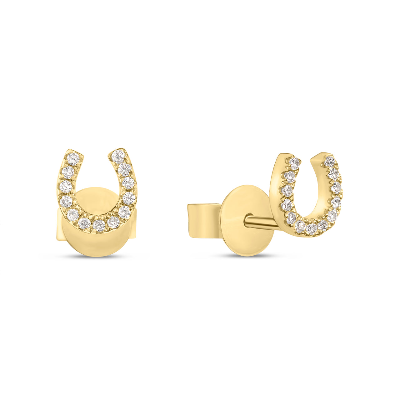 Diamond Horseshoe Stud Earring