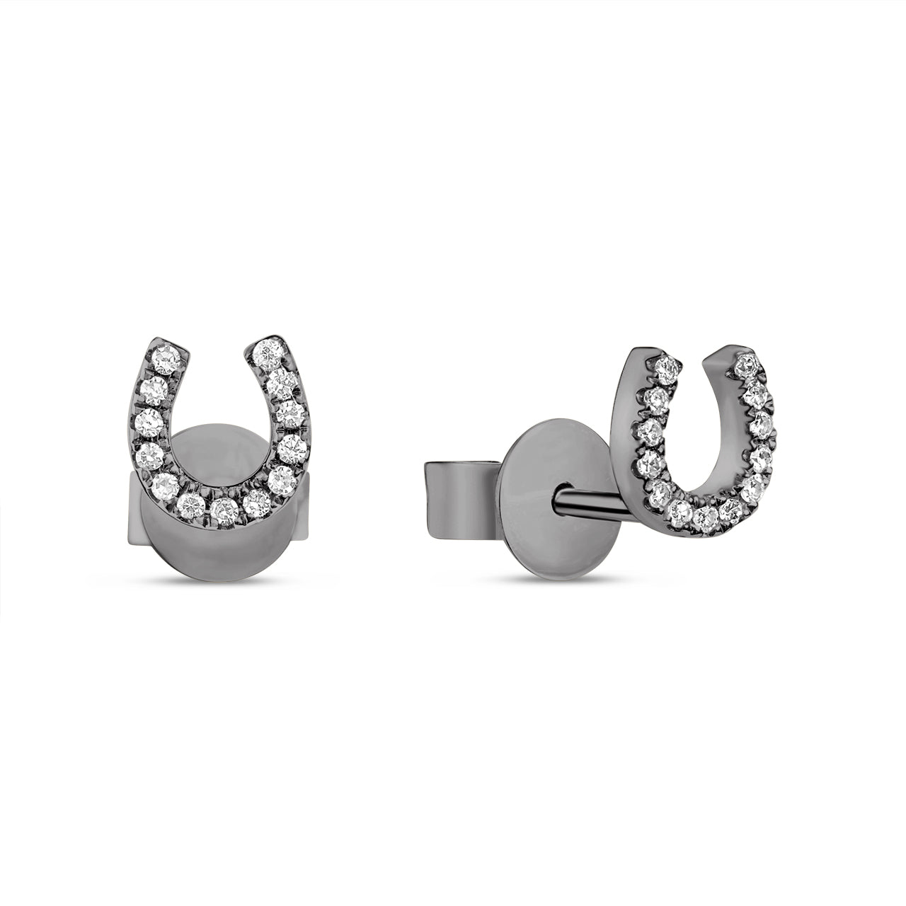 Diamond Horseshoe Stud Earring