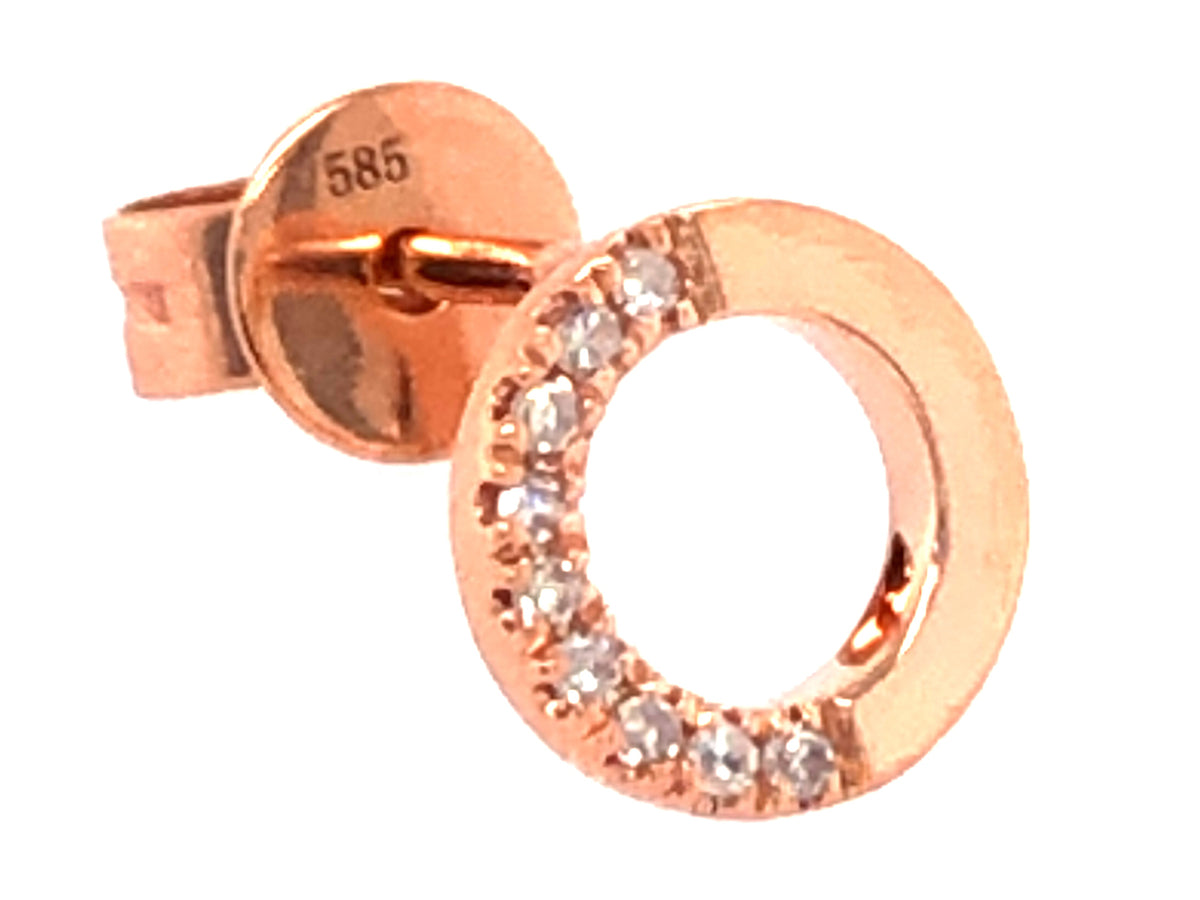 SINGLE DIAMOND HALF CIRCLE STUD EARRING