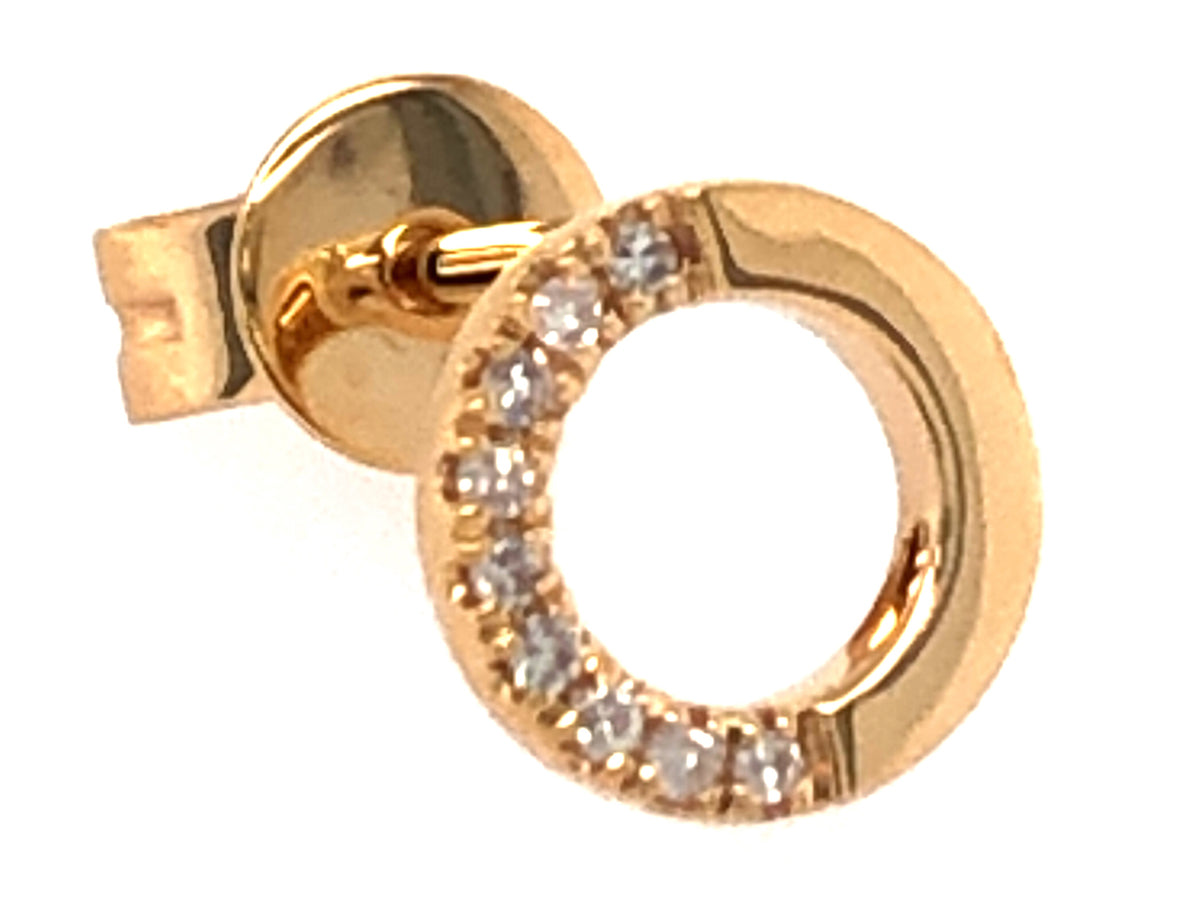 SINGLE DIAMOND HALF CIRCLE STUD EARRING