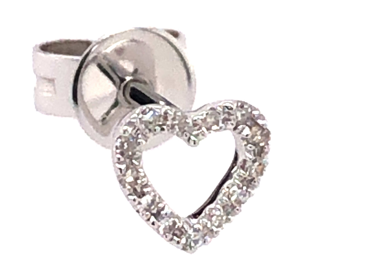 SINGLE DIAMOND HEART STUD EARRING