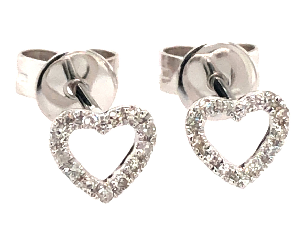 DIAMOND HEART STUD EARRING