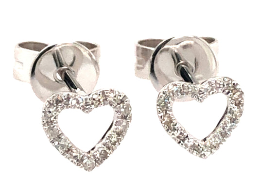 DIAMOND HEART STUD EARRING