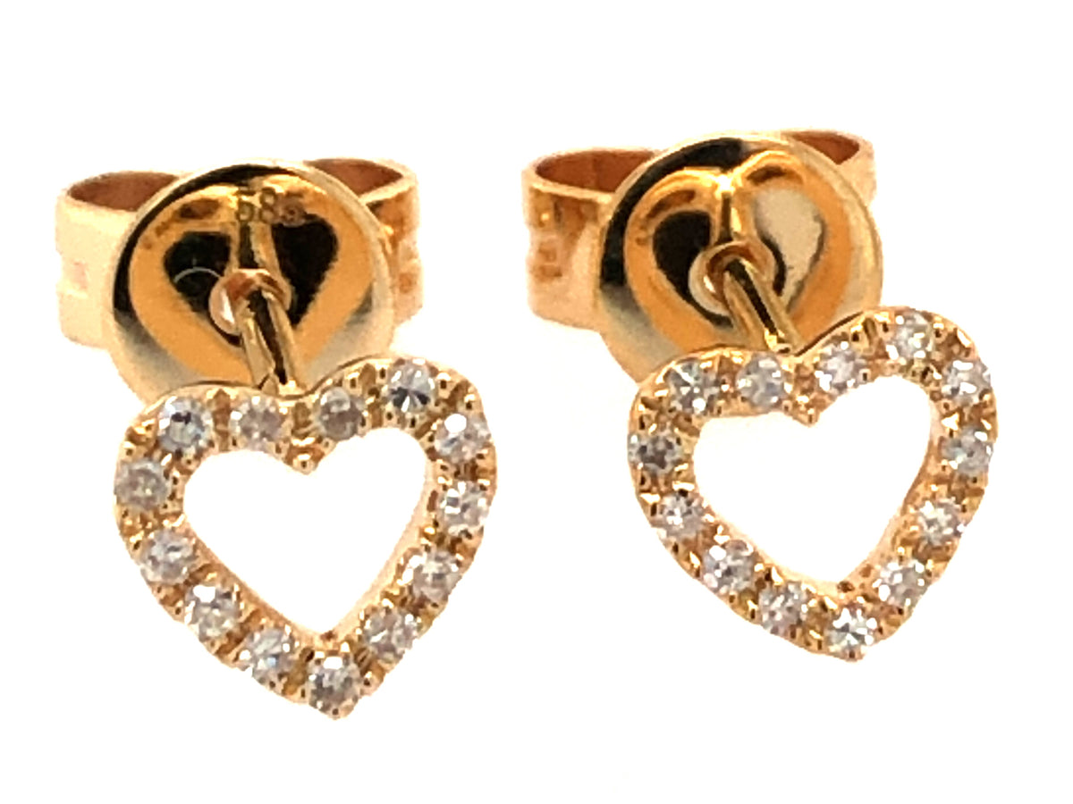 Diamond Heart Stud Earring