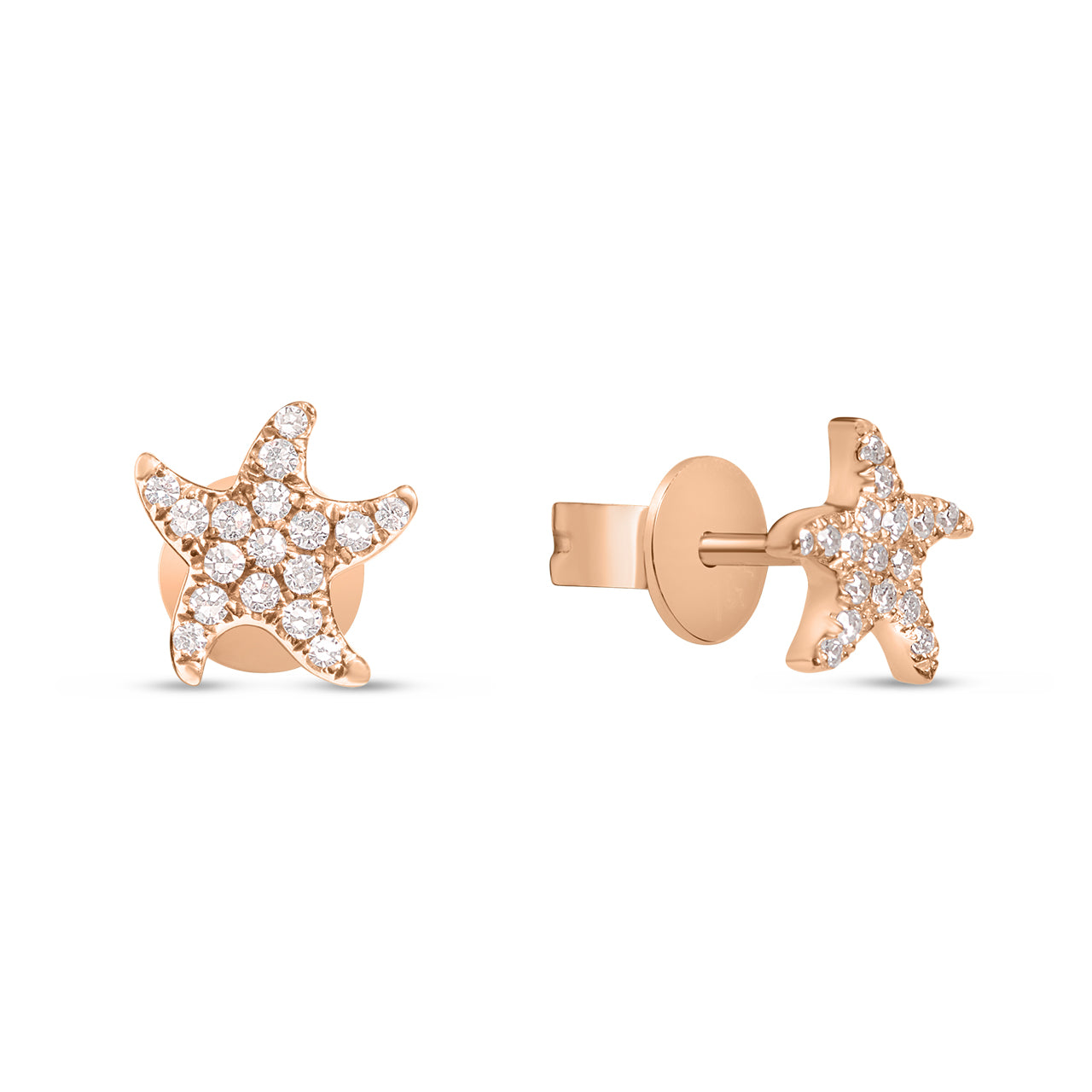 Diamond Starfish Stud Earring