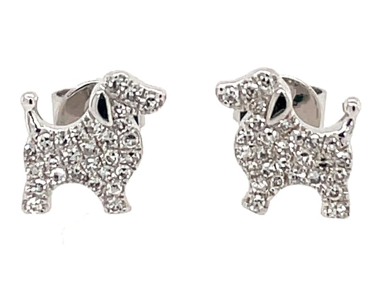 DIAMOND DOG POODLE STUD EARRING