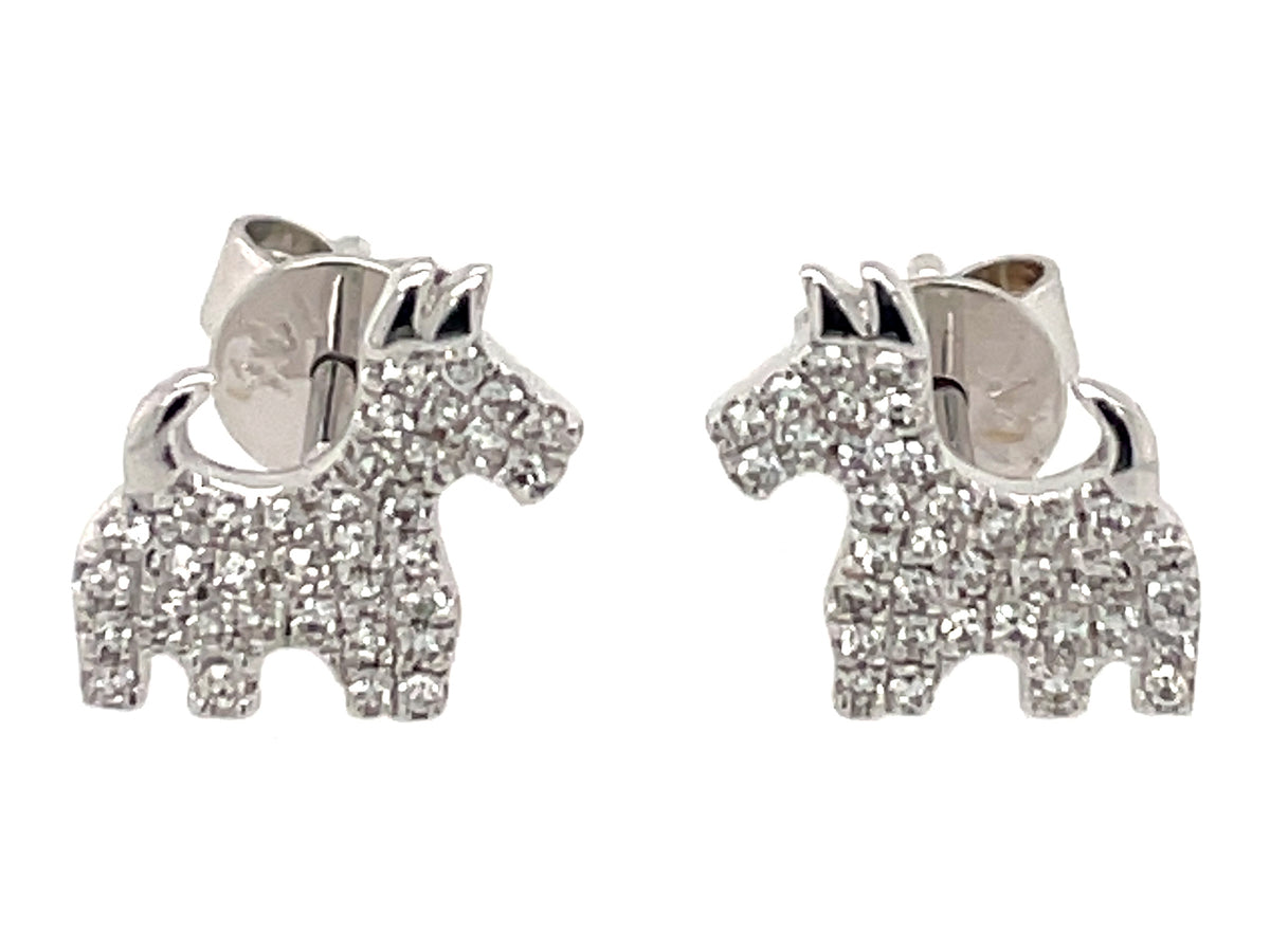 DIAMOND DOG SCHNAUZER STUD EARRING
