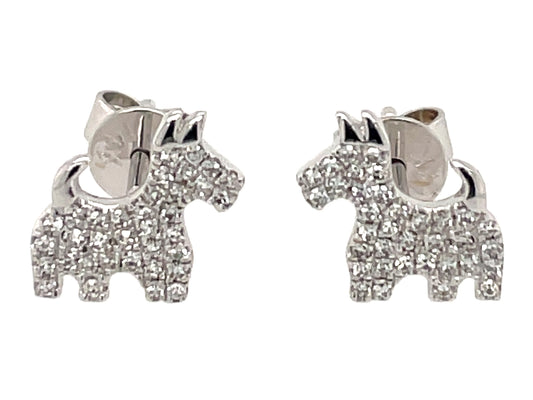 DIAMOND DOG SCHNAUZER STUD EARRING