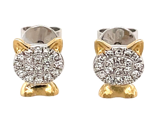DIAMOND CAT PAWS STUD EARRING