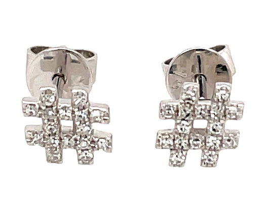 DIAMOND HASHTAG STUD EARRING