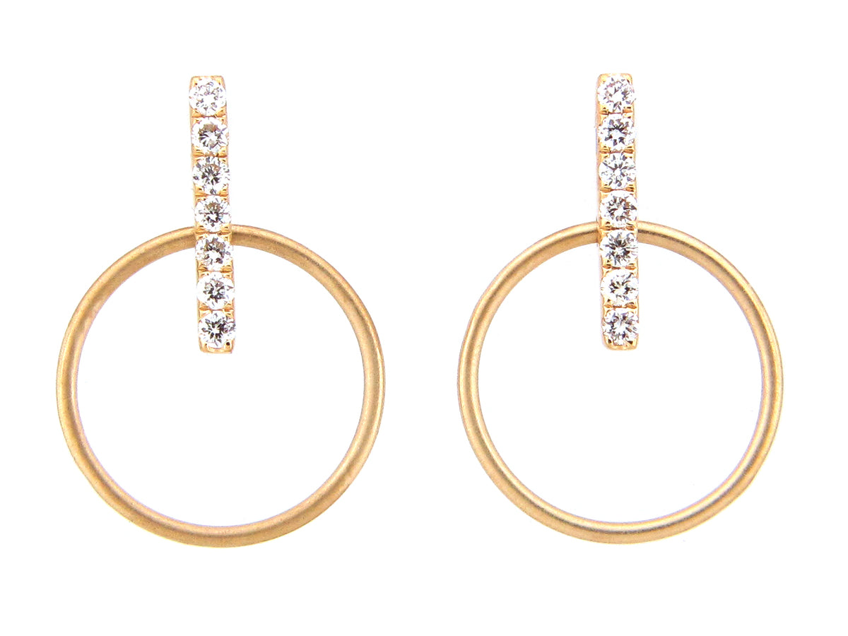 DIAMOND CIRCLE & BAR EARRING