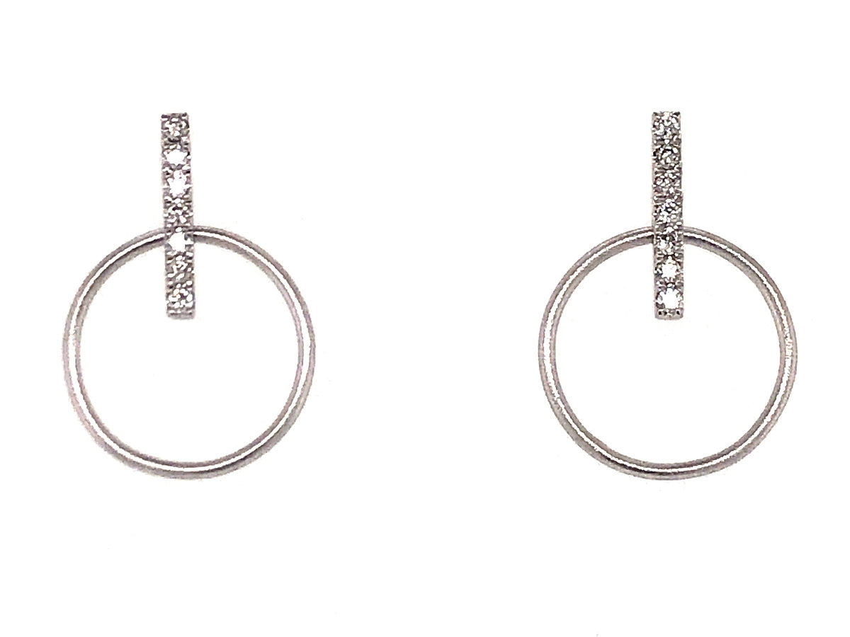 DIAMOND CIRCLE & BAR EARRING
