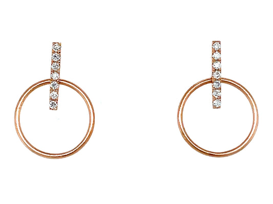 DIAMOND CIRCLE & BAR EARRING