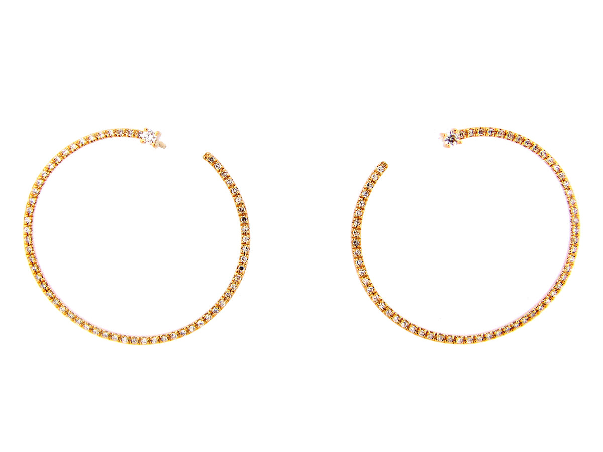 DIAMOND OPEN CIRCLE EARRING, 14KY (N)