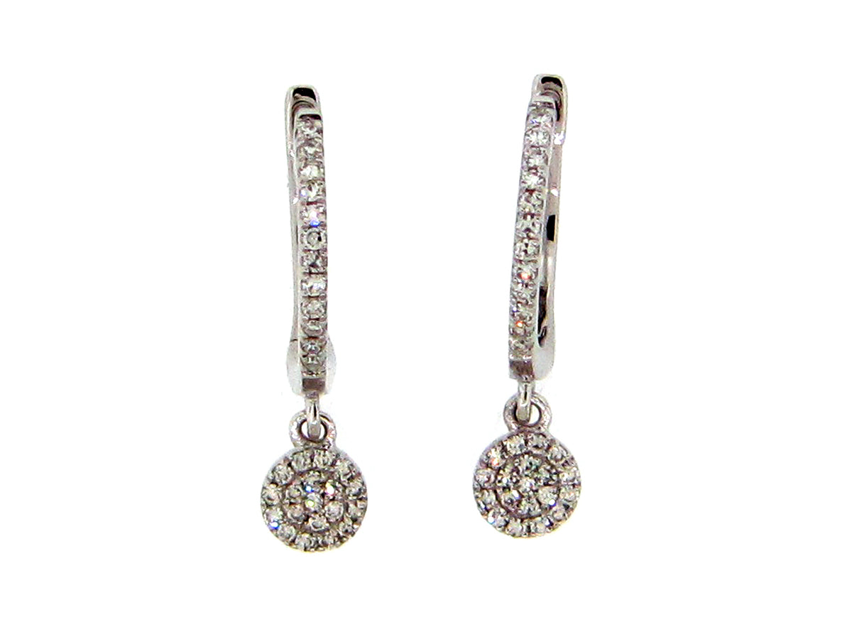 DIAMOND DISC DANGLE EARRING