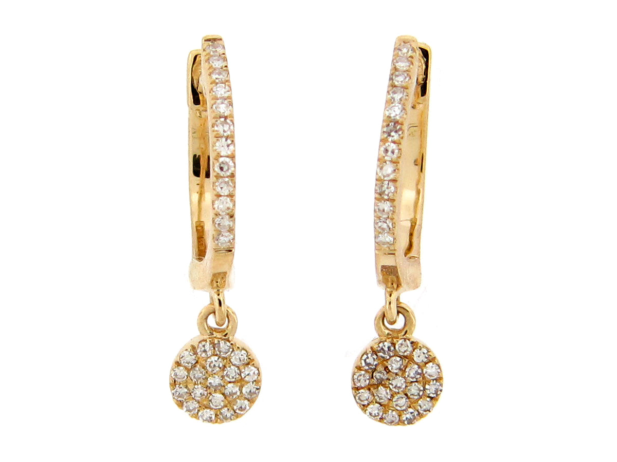DIAMOND DISC DANGLE EARRING