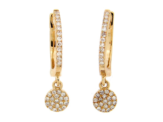 DIAMOND DISC DANGLE EARRING