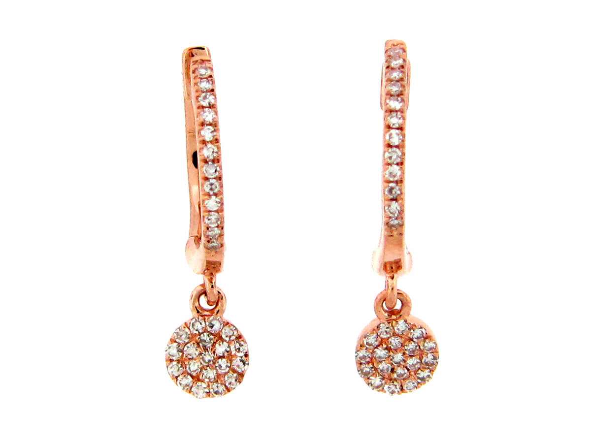 DIAMOND DISC DANGLE EARRING