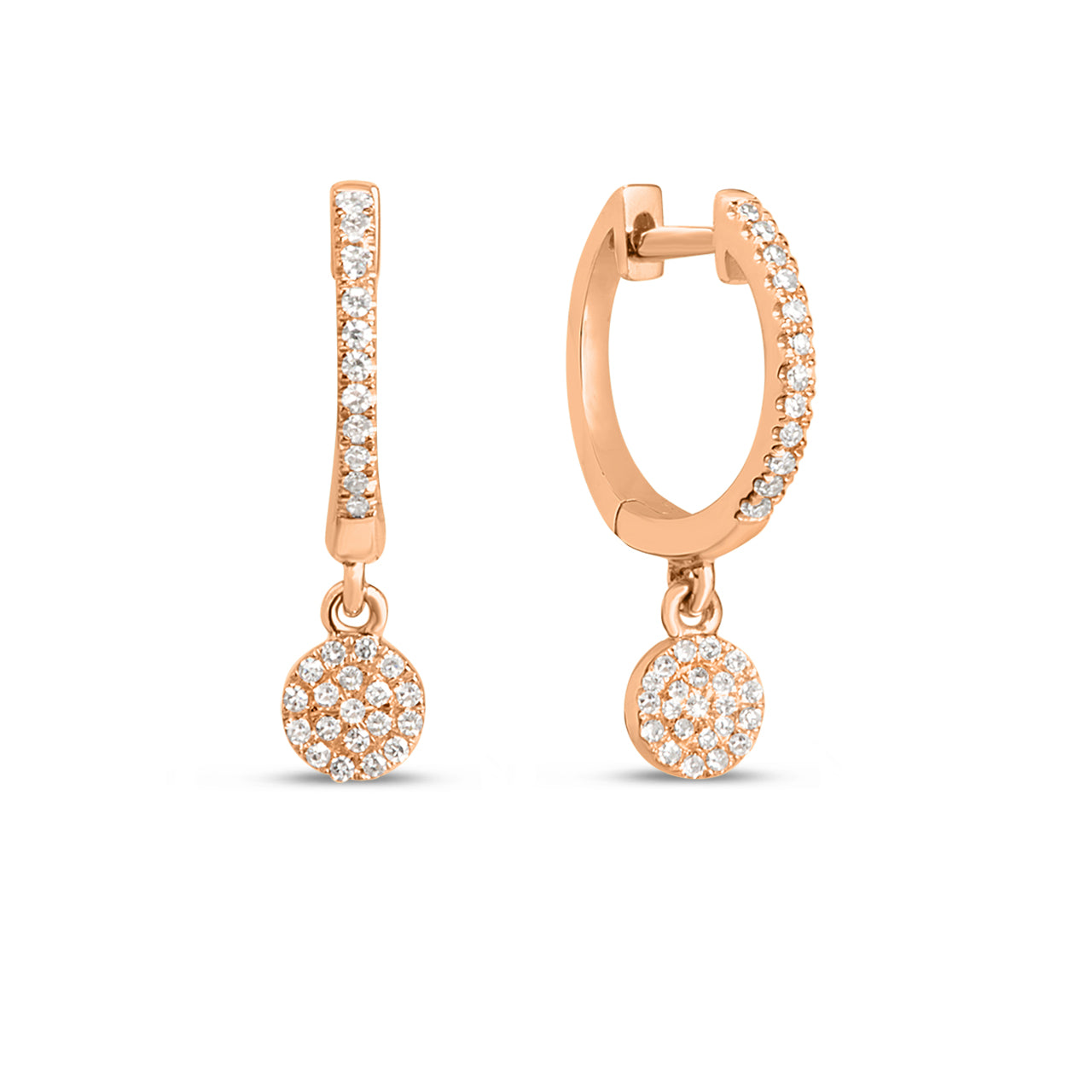 Diamond Disc Dangle Earring