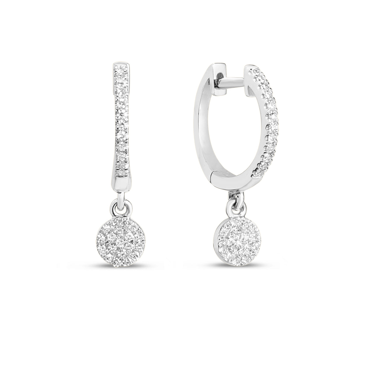 Diamond Disc Dangle Earring