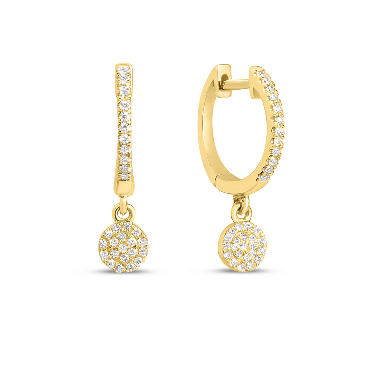 Diamond Disc Dangle Earring