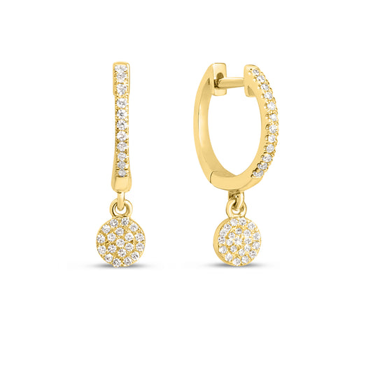 Diamond Disc Dangle Earring