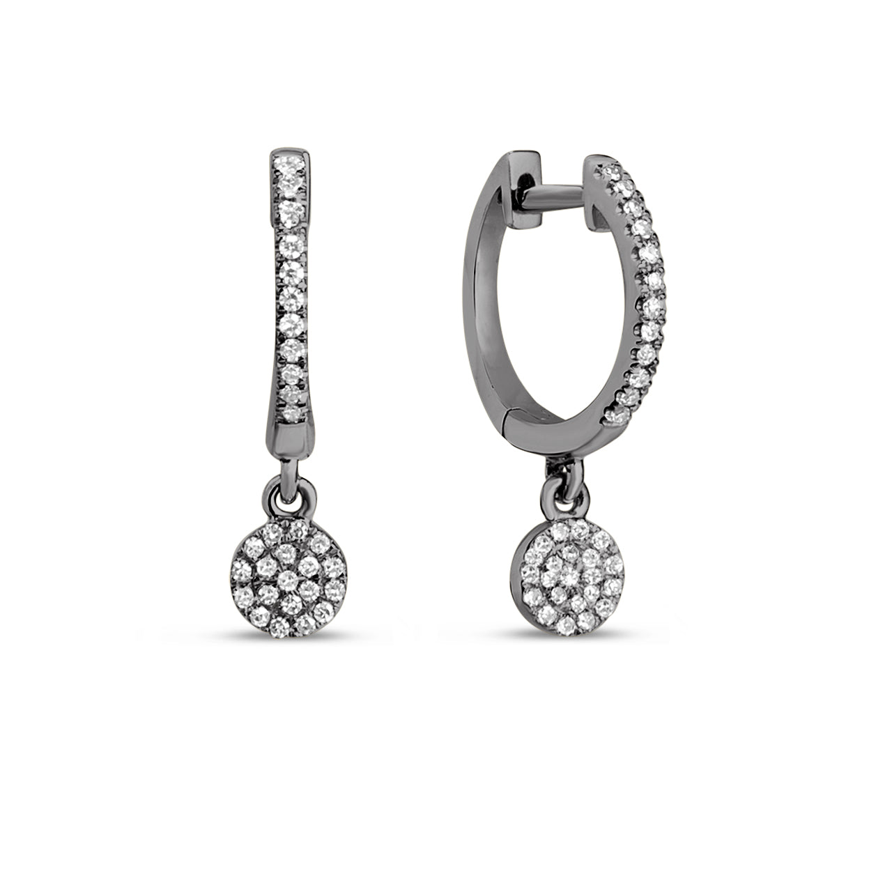 Diamond Disc Dangle Earring