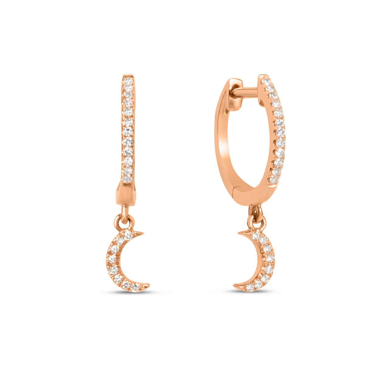 Diamond Moon Dangle Earring