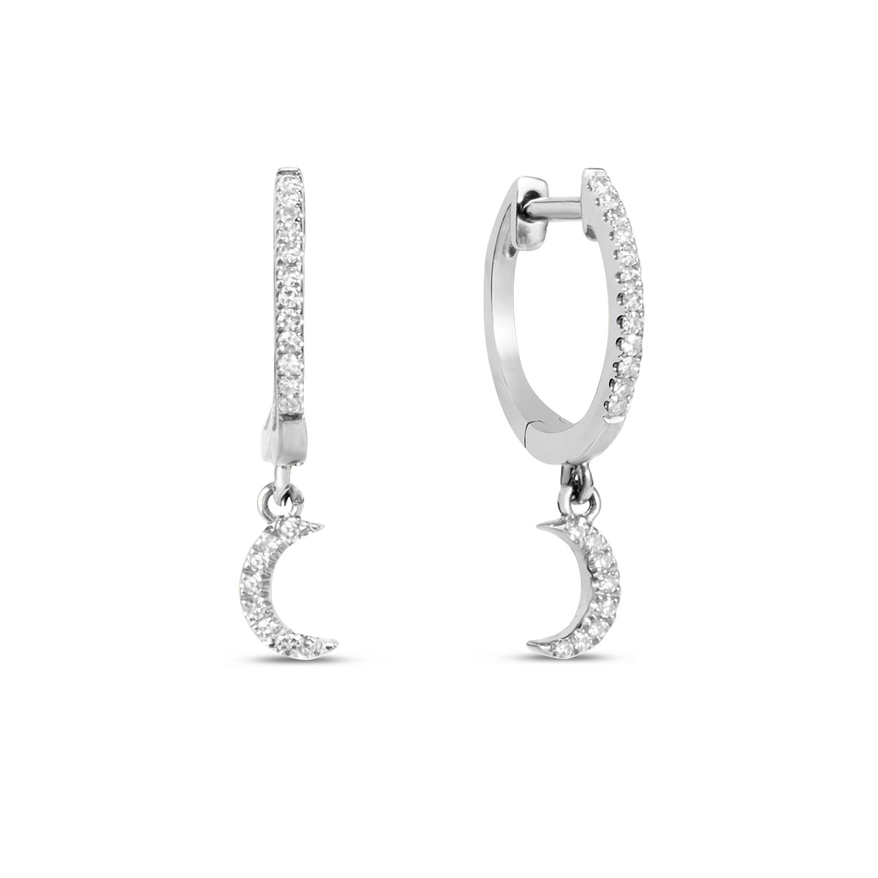Diamond Moon Dangle Earring