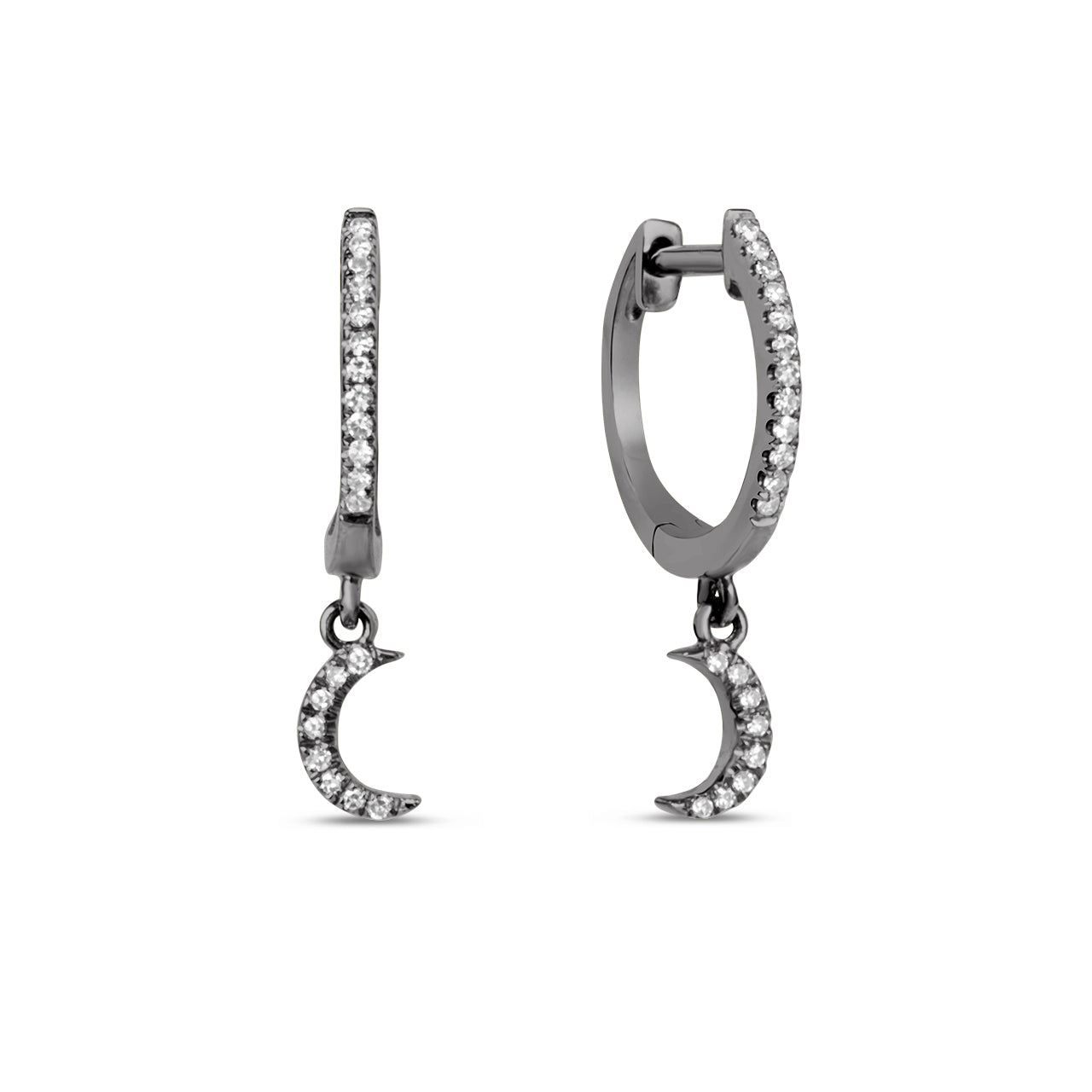 Diamond Moon Dangle Earring