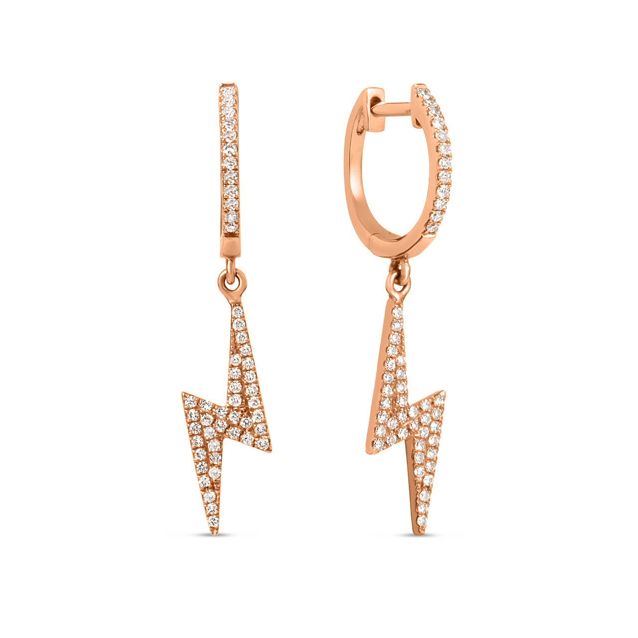 Diamond Lightning Bolt Dangle Earring
