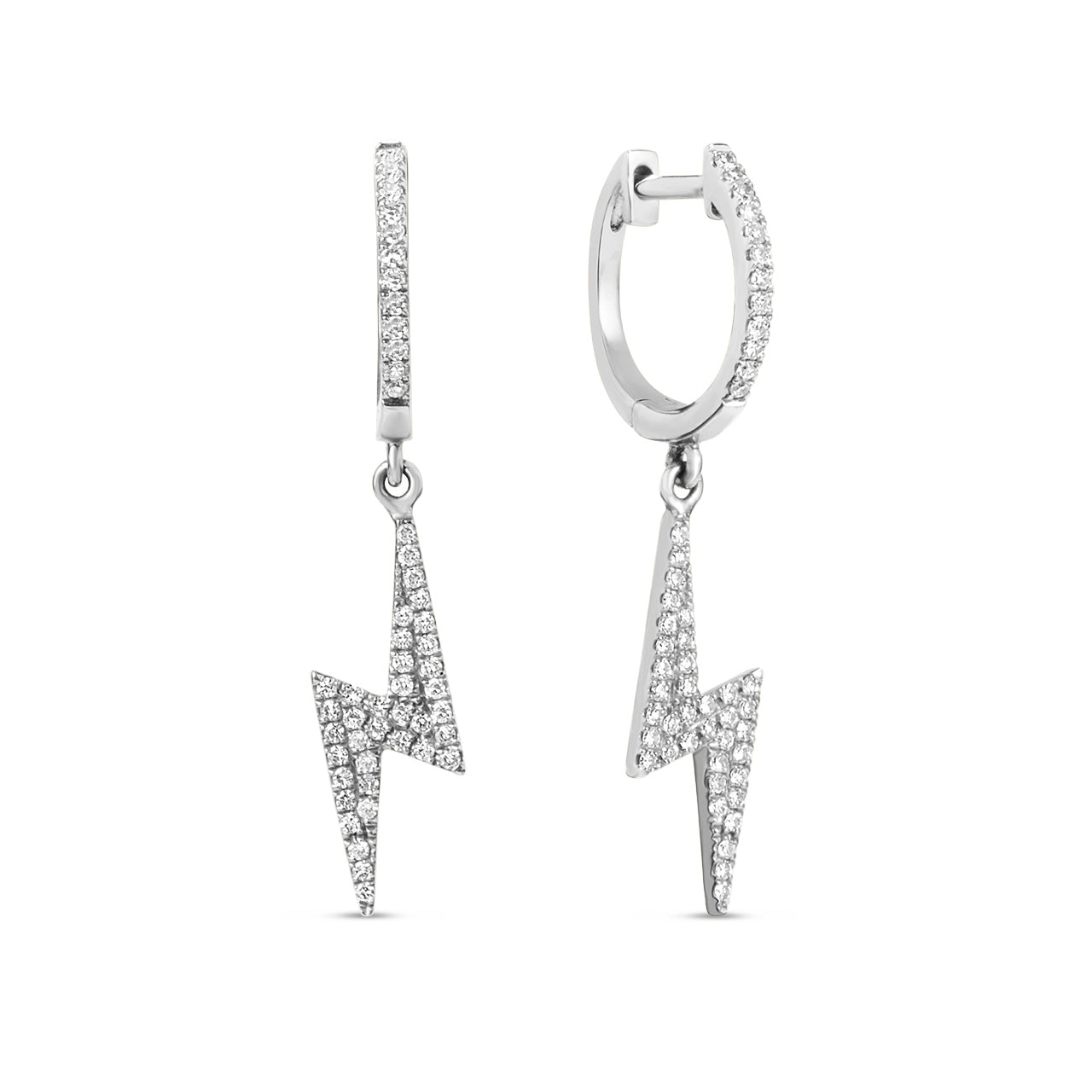 Diamond Lightning Bolt Dangle Earring