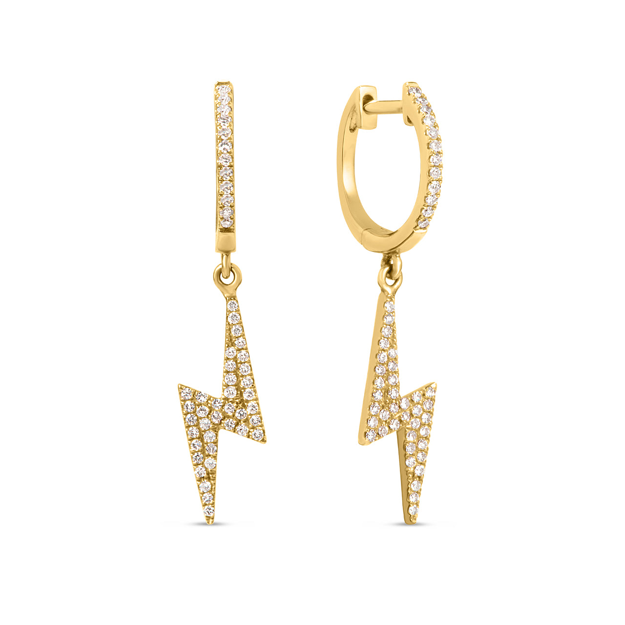 Diamond Lightning Bolt Dangle Earring