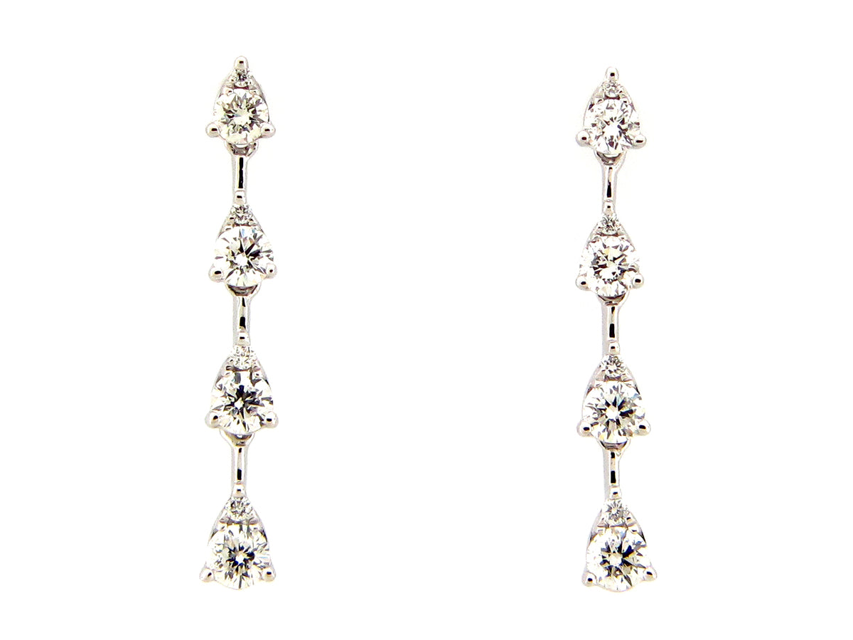 DIAMOND 4 STATION DROP EARRING, 14KW (N)