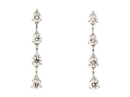 DIAMOND 4 STATION DROP EARRING, 14KW (N)