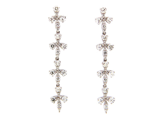 DIAMOND FLORETTE DANGLE EARRING, 14KW (N)