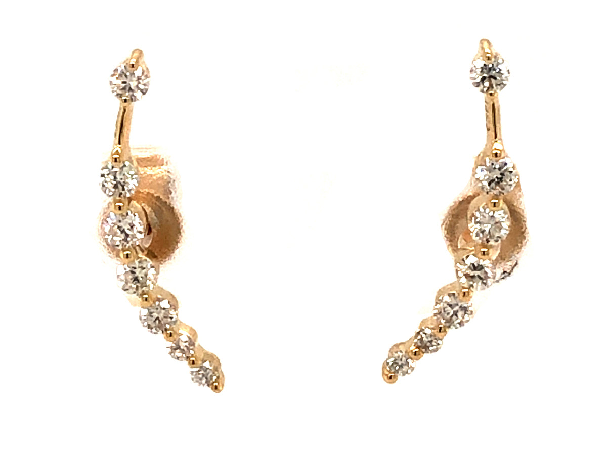 DIAMOND CURVED TRAIL STUD EARRING